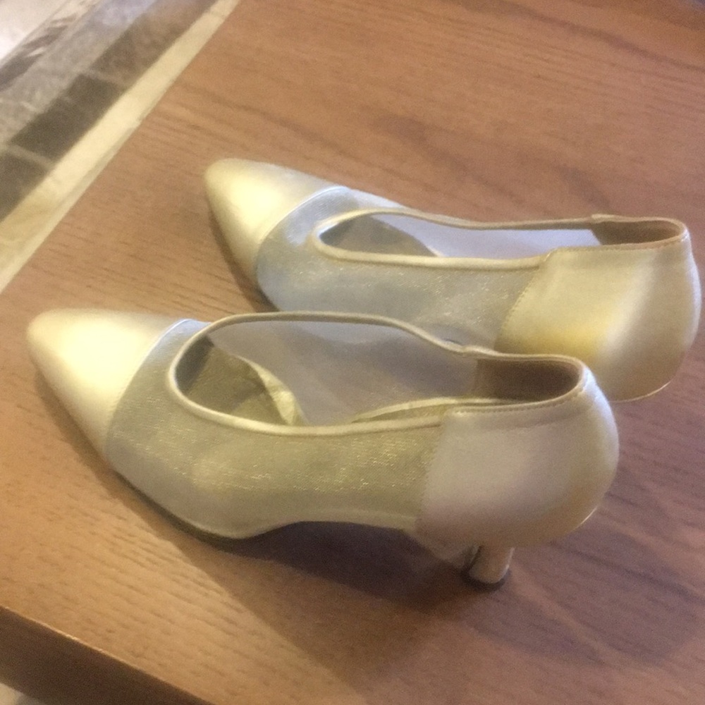 Yves Saint Laurent gold mesh shoes size 6.5m
